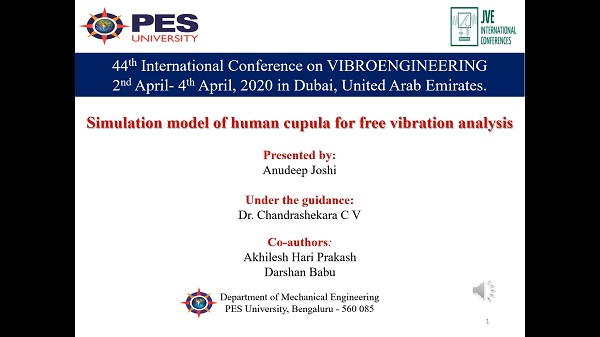 Simulation model of human cupula for free vibration analysis